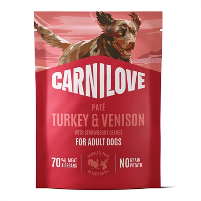 Pouch Turkey / Venison / Strawberry Leaves 12X300 Gr