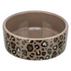 Voerbak / Drinkbak Leo Keramiek Panterprint Assorti 1 Ltr 18X18X7 Cm