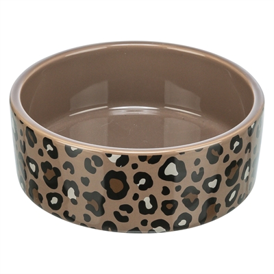 Voerbak / Drinkbak Leo Keramiek Panterprint Assorti 1 Ltr 18X18X7 Cm