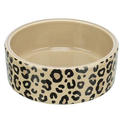Voerbak / Drinkbak Leo Keramiek Panterprint Assorti 2,5 Ltr 22X22X9 Cm