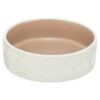 Voerbak / Drinkbak Patroon Keramiek Wit / Beige 18X18X7 Cm