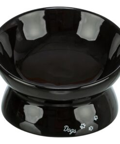 Voerbak / Drinkbak Dogs Keramiek Verhoogd Zwart 17X17X13,5 Cm