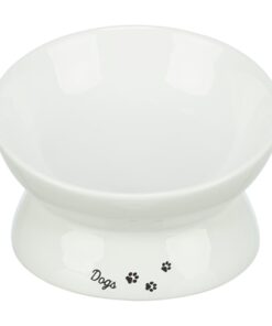 Voerbak / Drinkbak Dogs Keramiek Verhoogd Wit 17X17X13,5 Cm