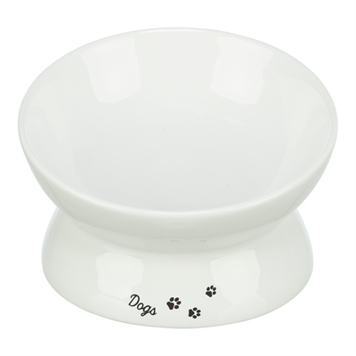 Voerbak / Drinkbak Dogs Keramiek Verhoogd Wit 17X17X13,5 Cm