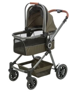 Hondenbuggy Maximaal 22 Kg Olijfgroen 56X100X101 Cm