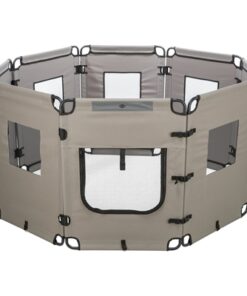 Campinghek Opvouwbaar Ren 8 Elementen Grijs / Zwart 59X78 Cm