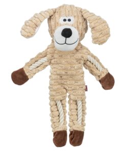 Hond Pluche Met Touw Zand 38 Cm