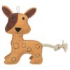 Hond Staand Leer Bruin 25 Cm