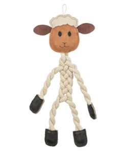 Schaap Touw Met Leer Bruin 42 Cm