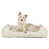 Vital Hondenmand Jonna Hoekig Ribfluweel Creme 120X80 Cm
