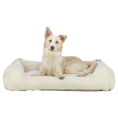 Vital Hondenmand Jonna Hoekig Ribfluweel Creme 120X80 Cm