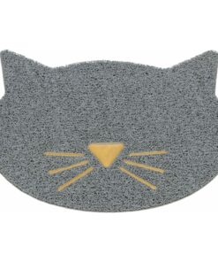 Kattenbakmat Kattenkop Pvc Lichtgrijs 42X40 Cm