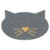 Kattenbakmat Kattenkop Pvc Lichtgrijs 60X50 Cm