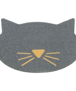 Kattenbakmat Kattenkop Pvc Lichtgrijs 60X50 Cm
