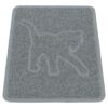 Kattenbakmat Kattensilhouet Pvc Lichtgrijs 48X35 Cm