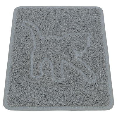 Kattenbakmat Kattensilhouet Pvc Lichtgrijs 48X35 Cm