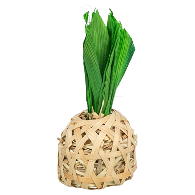 Ananas Bamboe Met Maisbladeren En Hooi 6,5X6,5X14 Cm