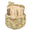 Mand Gras Met Hooi / Maisbladeren / Houten Stokjes 9X9X9 Cm
