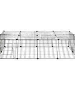 Ren Met Afdekking Metaal Zwart 152X72X38 Cm