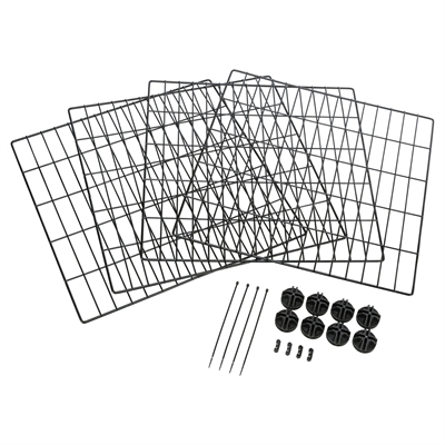 4 Uitbreidingselementen Voor #62283 Metaal Zwart 38X38 Cm