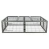 Ren Met Afdekking Hout Grijs 174X109X48 Cm