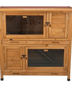 Knaagdierhok Met Isolatie 2 Verdiepingen Donkerbruin 116X65X113 Cm