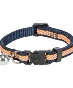 Kattenhalsband Gestreept Blauw / Oranje 20-30X1 Cm
