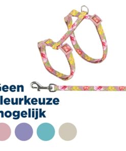 Kattentuigje Met Riem Bloemen Motief Assorti 27-45X1 Cm