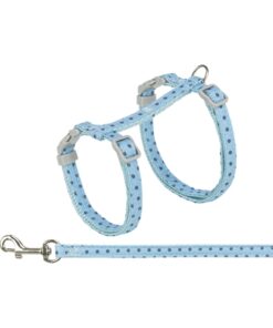 Kattentuigje Met Riem Stippen Motief Blauw 28-45X1 Cm 4 St