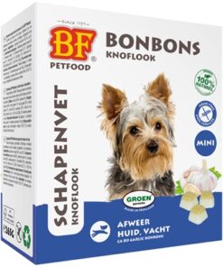 Petfood Schapenvet Mini Bonbons Knoflook 80 St