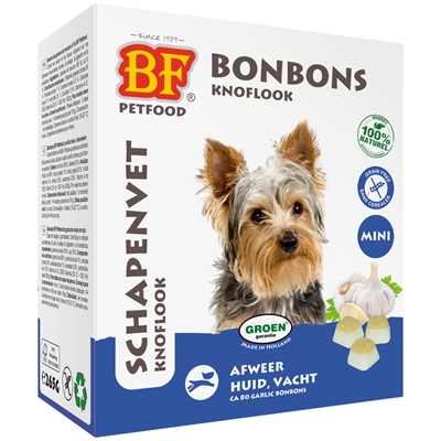 Petfood Schapenvet Mini Bonbons Knoflook 80 St