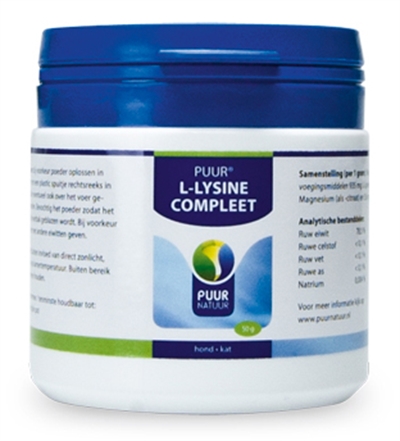 Natuur L-Lysine Hond En Kat 50 Gr