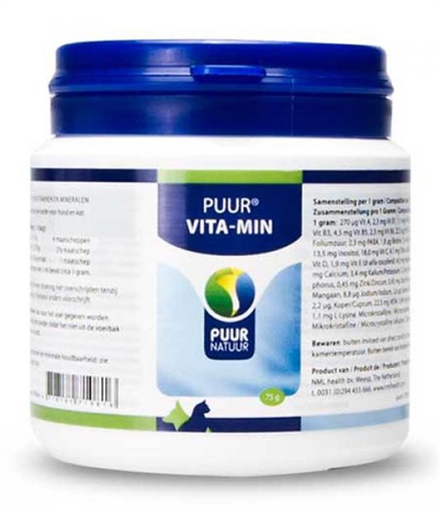 Natuur Vita-Min (Vitaminen En Mineralen) Hond En Kat 75 Gr