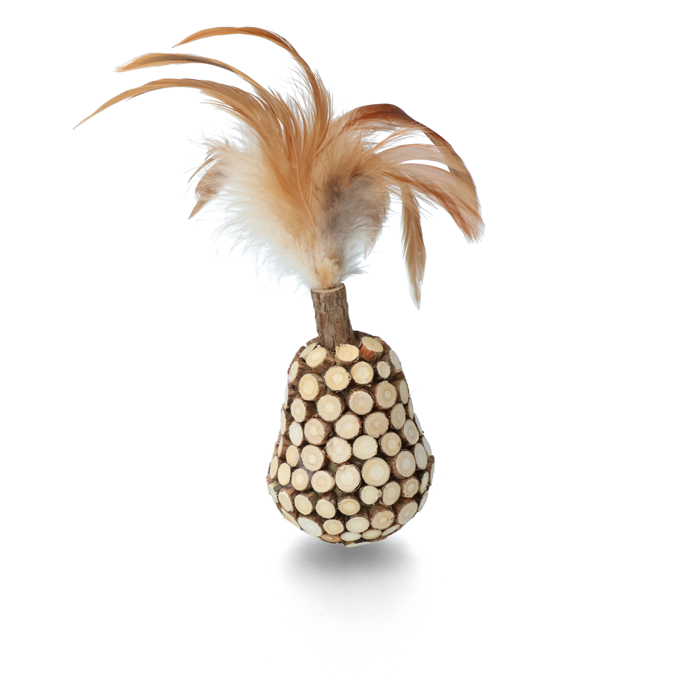 Addicted! Wooden Wobbler with Feathers - Afbeelding 3